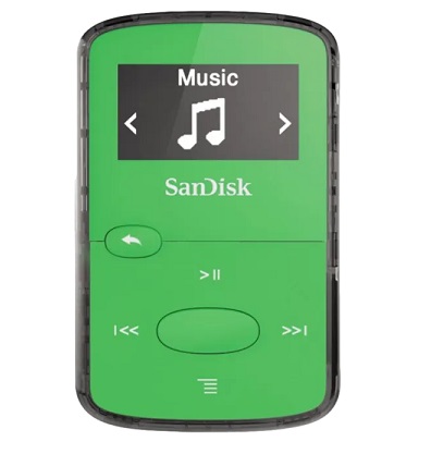 נגן קליפ ספורט ירוק Sandisk Clip Jam MP3 Plyer 8GB Green